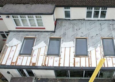 aerial shot of freshly cleaned roof