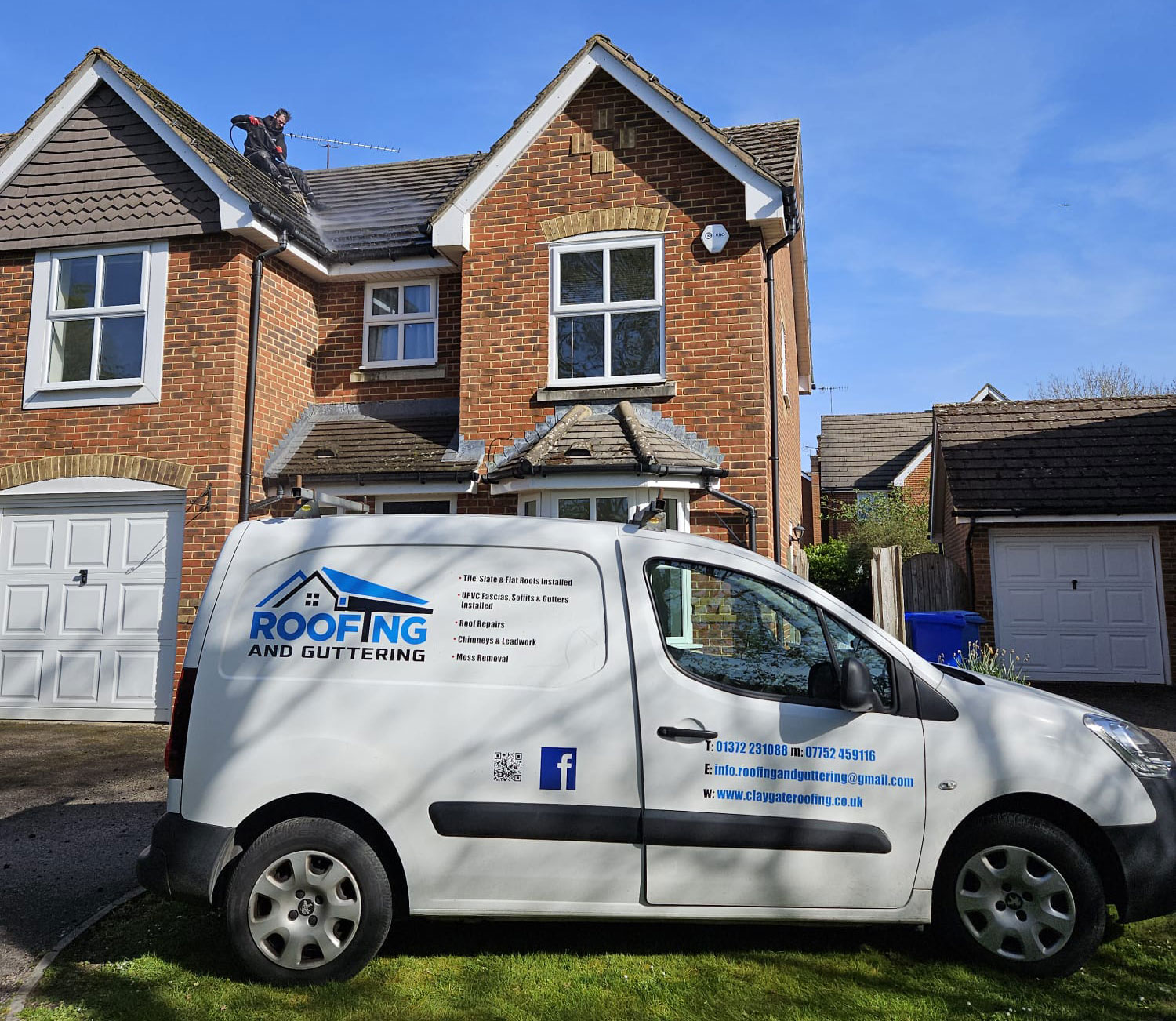 claygate roofing and guttering van